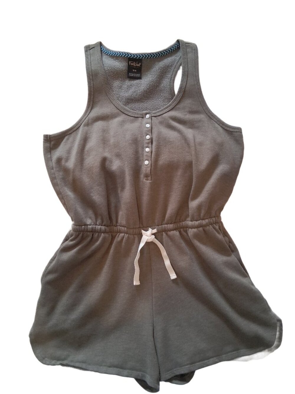 3/$25 Far West Khaki Green Sleeveless One Piece Romper Shorts Medium